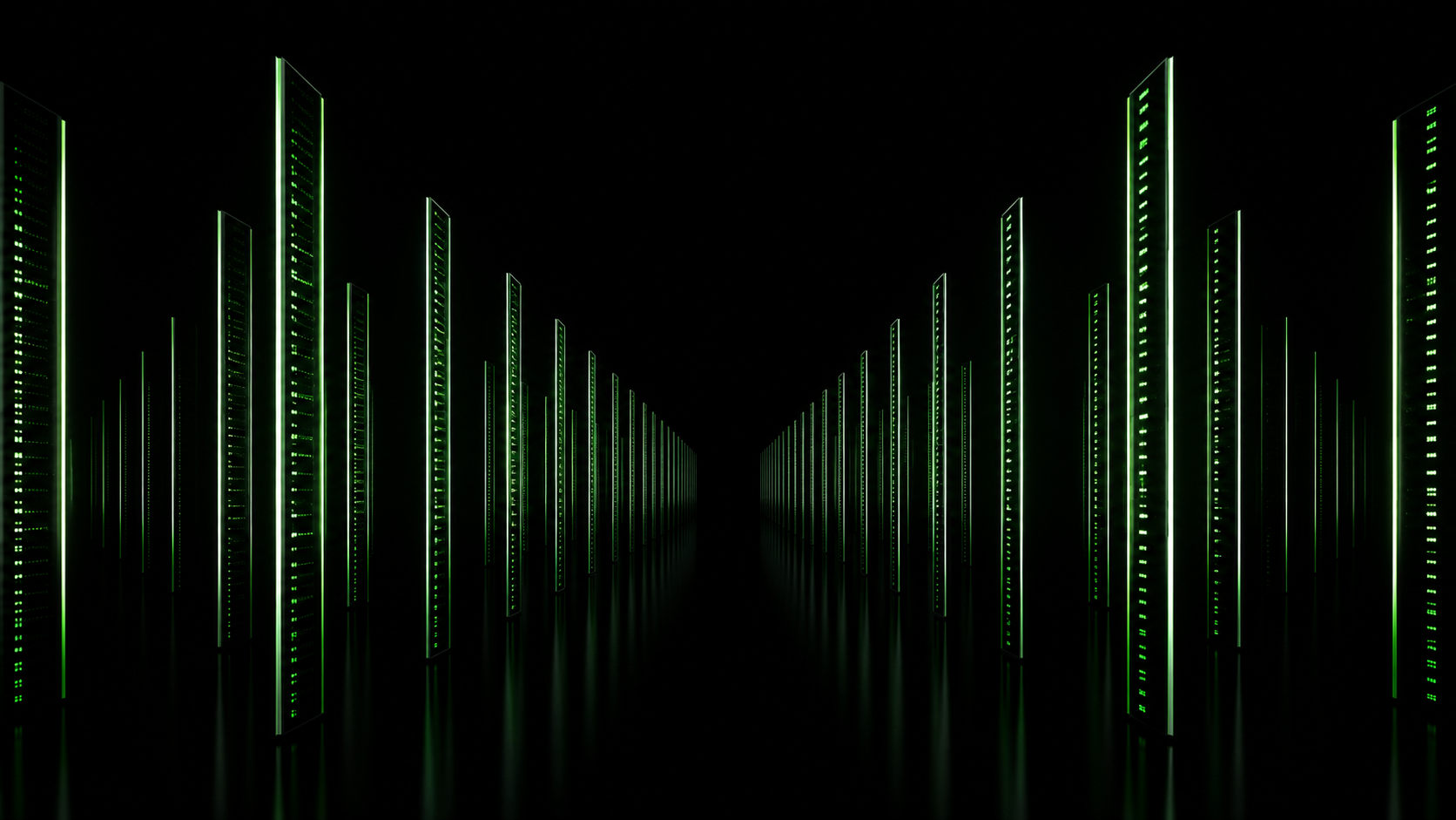 Abstract visualization of data center AI infrastructure